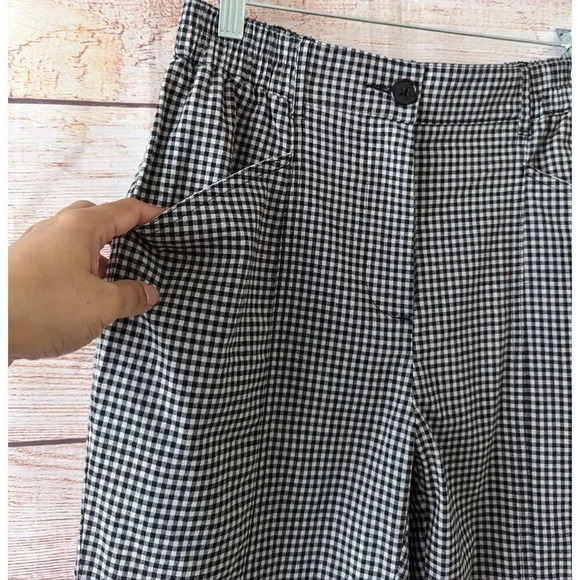 Urban Outfitters Size SP Gingham Slim St Leg Pants Elastic Waist High Rise - Picture 5 of 14